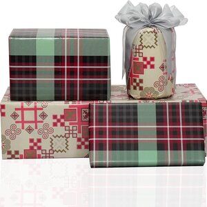 Wrapping Paper Sheets (6) and Pull Bows (3) Folded Flat